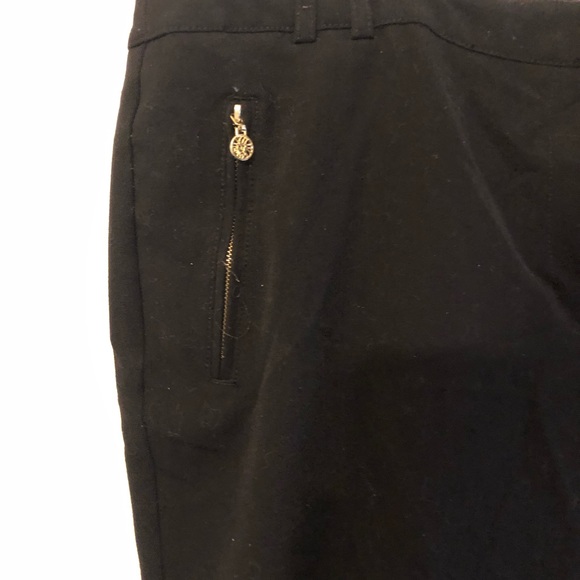 Black Anne Klein Pants with Gold Pocket Zippers - Picture 3 of 9